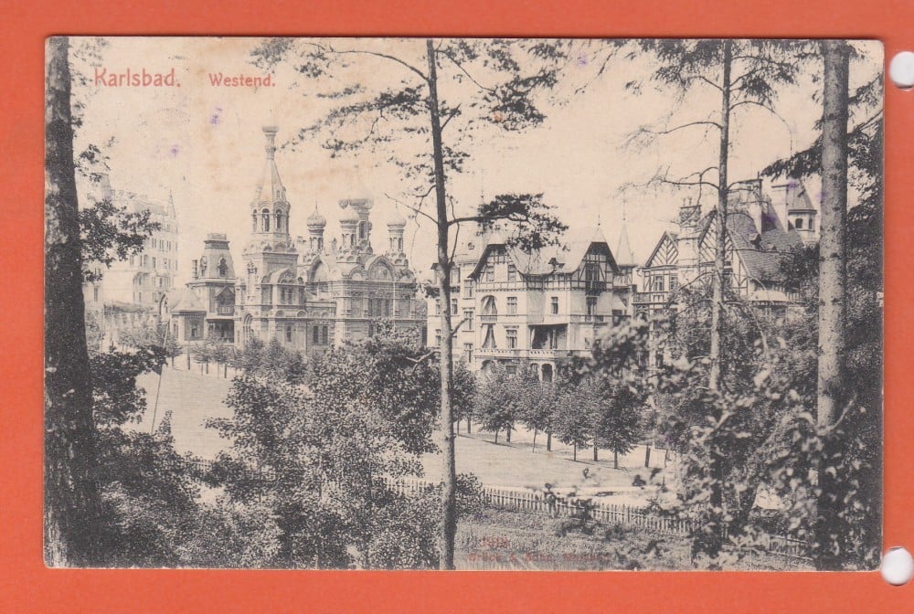 Fotografie: Carte poștală Karlsbad, Cehia, circulată spre Suceava, Bucovina