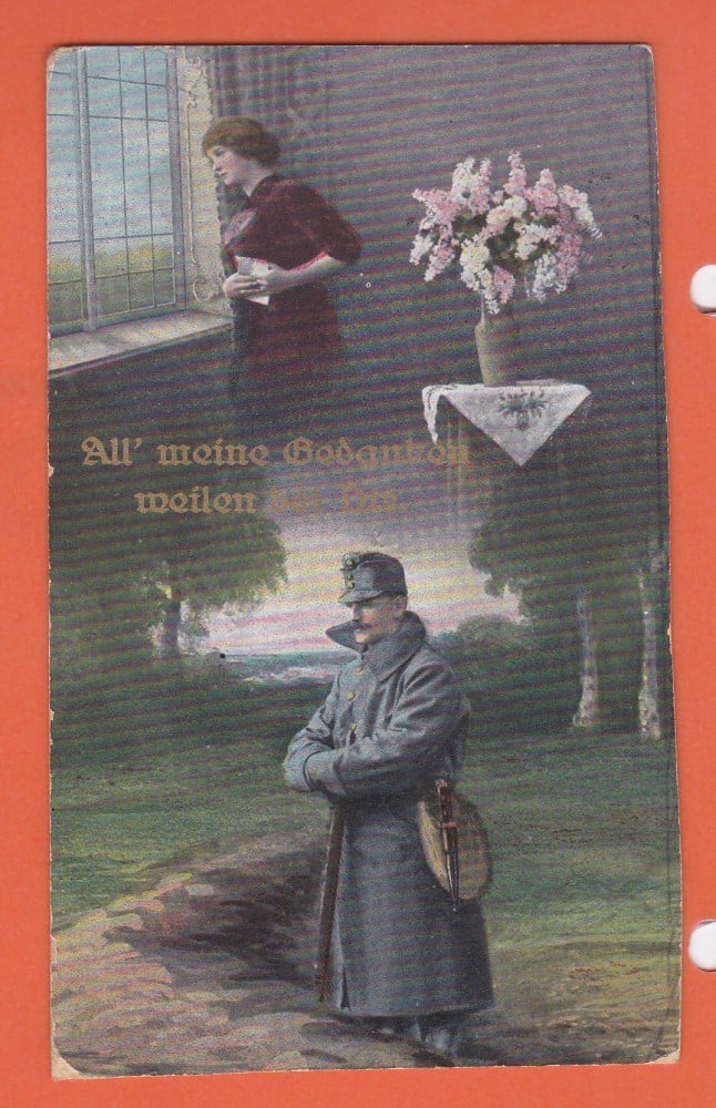 Fotografie: Carte poștală militară, 1915, ștampile militare și de spital militar