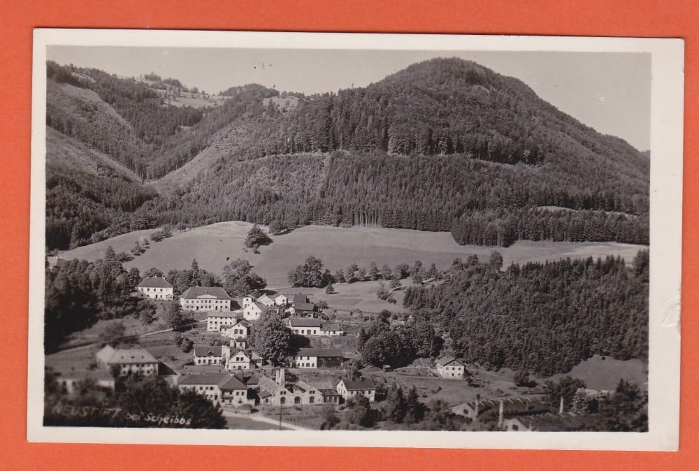 Fotografie: Carte poștală „Pensiunea Egerländer”, cu ștampilă de reclamă