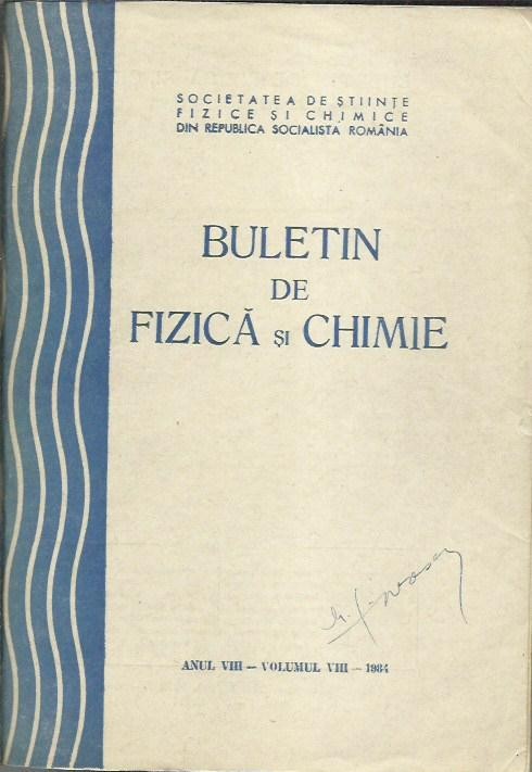 Buletin de fizică și chimie, anul 1984