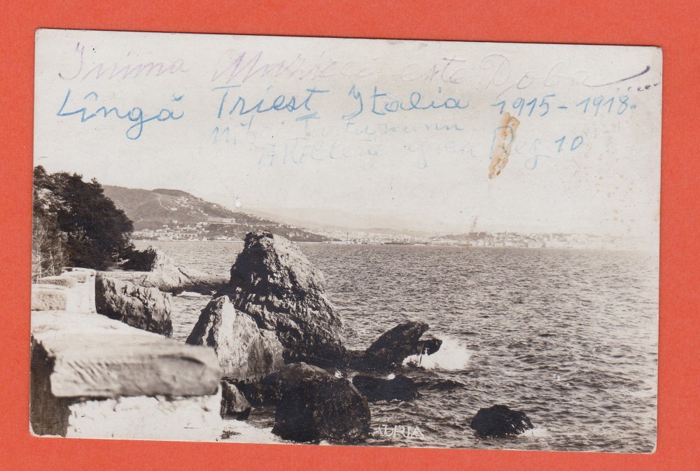 Fotografie: Fotografie-carte poștală lângă Trieste, Italia, 1915–1918, necirculată
