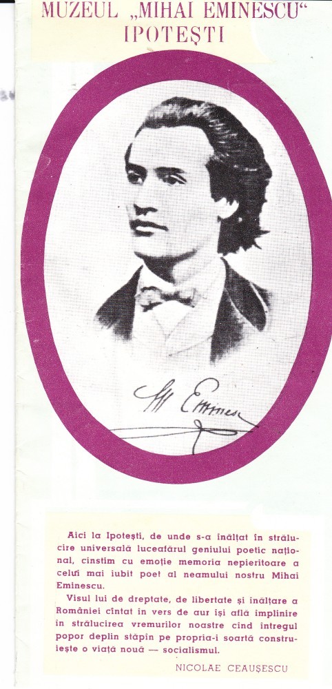 Muzeul „Mihai Eminescu”, Ipotești — broșură